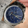 Tommy Hilfiger Shawn Multifunction Quartz Blue Dial Silver Steel Strap Watch for Men - 1791612