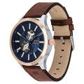 Tommy Hilfiger Spencer Blue Dial Brown Leather Strap Watch for Men - 1791642