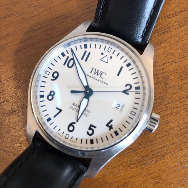 IWC Pilot's Watch Mark XVIII White Dial Black Leather Strap Watch for Men - IW327002