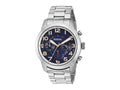 Fossil Pilot 54 Chronograph Navy Blue Dial Silver Steel Strap Watch for Men - FS5203