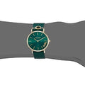 Coach Green Dial Green Leather Strap Watch for Women - 14503383