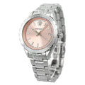 Versace Hellenyium Pink Dial Silver Steel Strap Watch for Women - V12010015