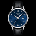 Tissot T Classic Tradition Blue Dial Black Leather Strap Watch For Men - T063.610.16.047.00