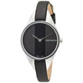 Calvin Klein Rebel Black Grey Dial Black Leather Strap Watch for Women - K8P231C1