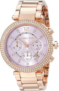 Michael Kors Parker Lilac Dial Gold Steel Strap Watch for Women - MK6169