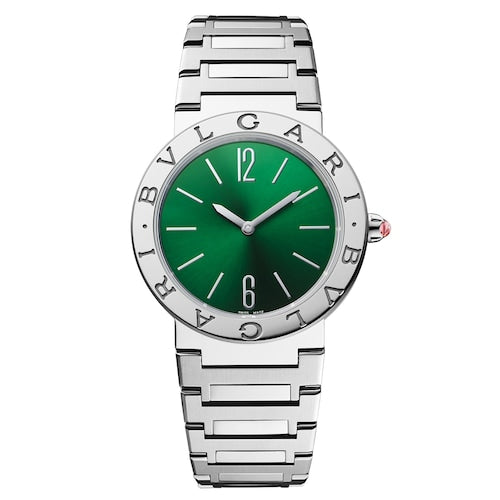 Bvlgari Bvlgari Bvlgari Lady Green Dial Silver Steel Strap Watch for Women - BVLGARI103693