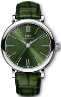 IWC Portofino Automatic Green Dial Green Leather Strap Watch for Women - IW357405