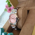 Burberry The City Pink Dial Silver Stainless Steel Strap Watch for Women - BU9124