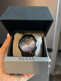 Guess Crush Crystals Silver Dial Black Rubber Strap Watch for Women - W1223L4