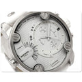 Diesel Badass Chronograph White Dial White Leather Strap Watch For Men - DZ7265