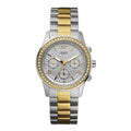 Guess Mini Spectrum Analog Silver Dial Two Tone Steel Strap Watch For Women - W0122L2