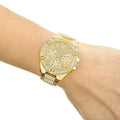 Guess Frontier Diamonds Gold Dial Gold Steel Strap Watch For Women - W1156L2