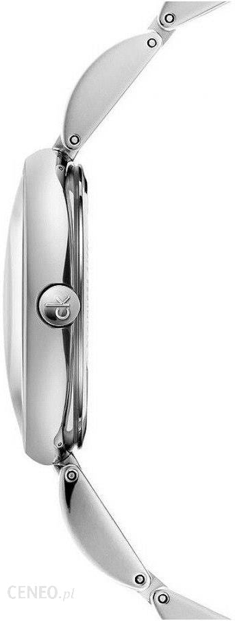 Calvin Klein Wavy Silver Dial Silver Steel Strap Watch for Women - K9U23146