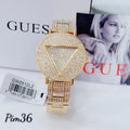 Guess Trend Diamonds Gold Dial Gold Steel Strap Watch for Women - GW0512L2