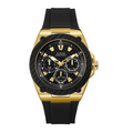 Guess Legacy Black Dial Black Rubber Strap Watch for Men - W1049G5