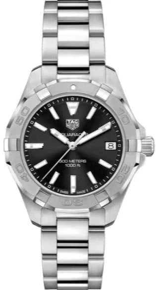 Tag Heuer Aquaracer Black Dial Silver Steel Strap Watch for Women - WBD1310.BA0740