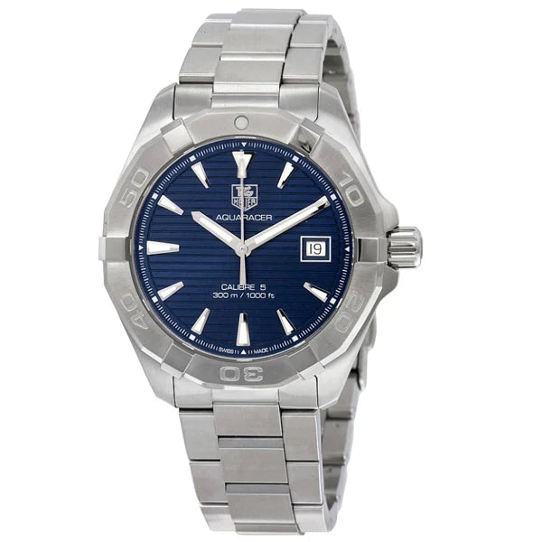 Tag Heuer Aquaracer Automatic 41mm Blue Dial Silver Steel Strap Watch for Men - WAY2112.BA0928