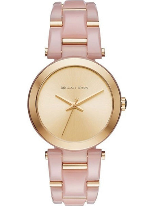 Michael Kors Delray Rose Gold Dial Pink Steel Strap Watch for Women - MK4316