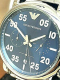 Emporio Armani Luigi Chronograph Blue Dial Silver Steel Strap Watch For Men - AR11132