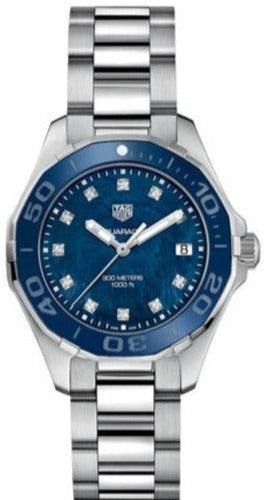 Tag Heuer Aquaracer 35mm Quartz Blue Dial Silver Steel Strap Watch for Women - WSY131L.BA0748