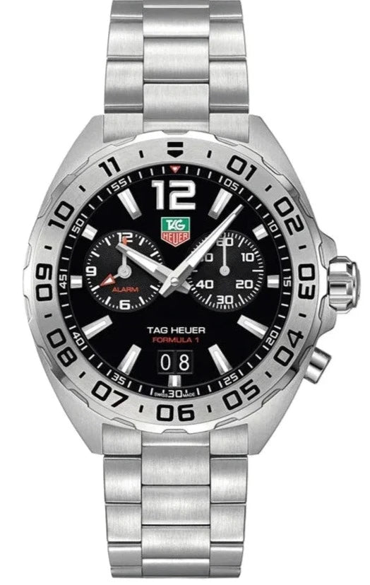 Tag Heuer Formula 1 Quartz Black Dial Silver Steel Strap Watch for Men - WAZ111A.BA0875