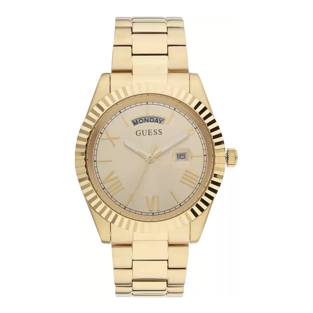 Guess Connoisseur Gold Dial Gold Steel Strap Watch for Men - GW0265G2