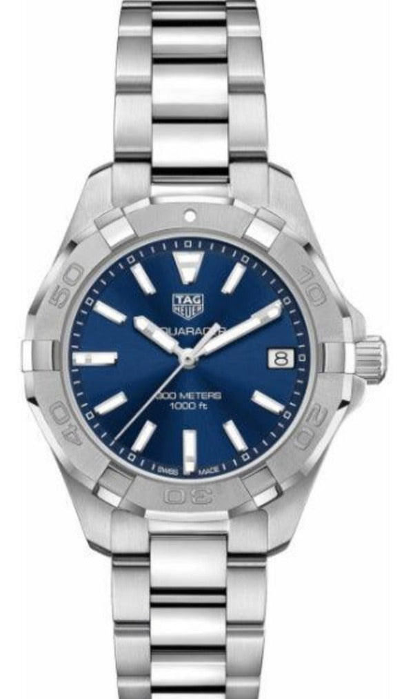 Tag Heuer Aquaracer Quartz 32mm Blue Dial Silver Steel Strap Watch for Women - WBD1312.BA0740