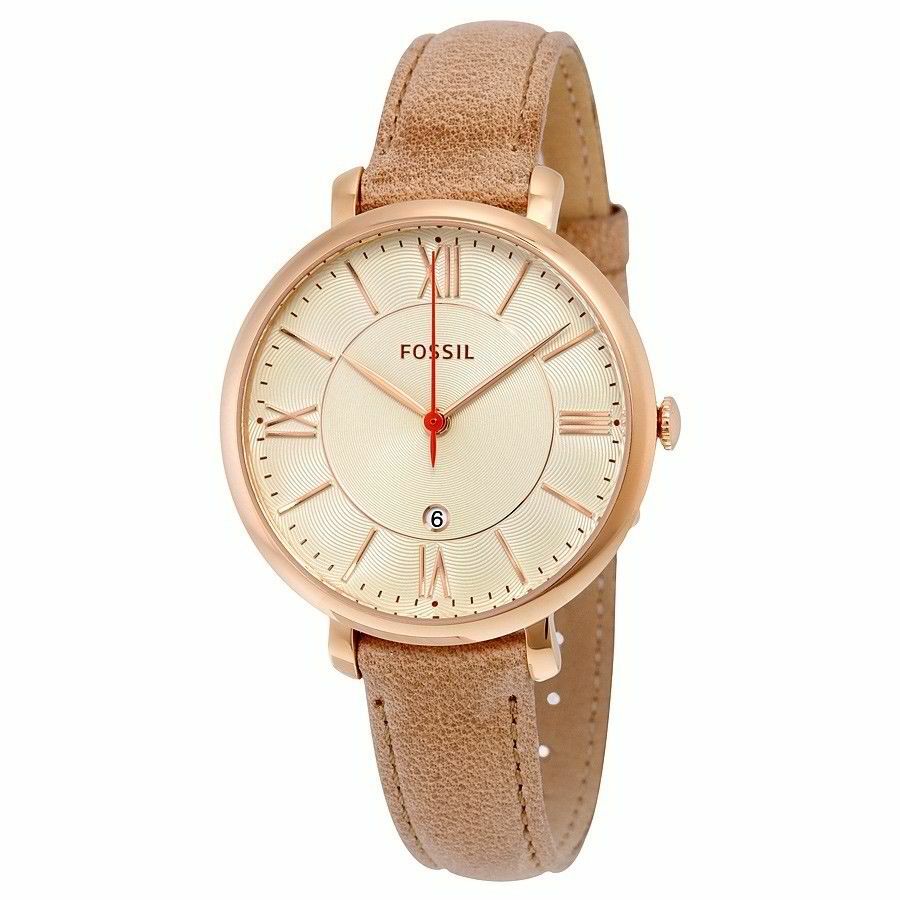 Fossil Jacqueline White Dial Sand Leather Strap Watch for Women - ES3487