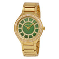 Michael Kors Kerry Green Dial Gold Steel Strap Watch for Women - MK3409