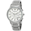 Emporio Armani Renato Chronograph Cream Dial Silver Steel Strap Watch For Men - AR2458