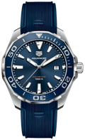 Tag Heuer Aquaracer Quartz 43mm Blue Dial Blue Rubber Strap Watch for Men -  WAY101C.FC6153