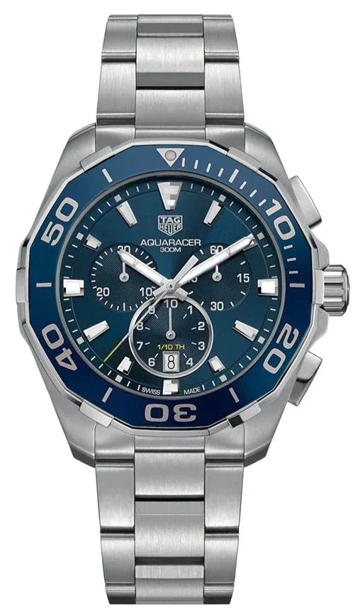 Tag Heuer Carrera Aquaracer Blue Dial SIlver Steel Strap Watch for Men - CAY111B.BA0927