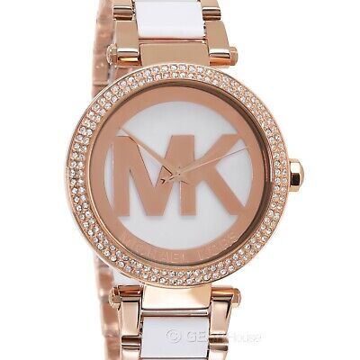 Michael Kors Parker White Dial Two Tone Steel Strap Watch for Women - MK6365