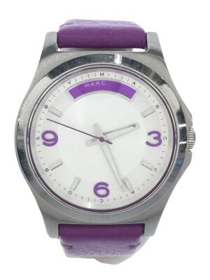 Marc Jacobs Baby Dave Silver Dial Purple Leather Strap Watch for Women - MBM1262