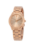 Michael Kors Slim Runway Rose Gold Dial Steel Strap Watch for Women - MK3513