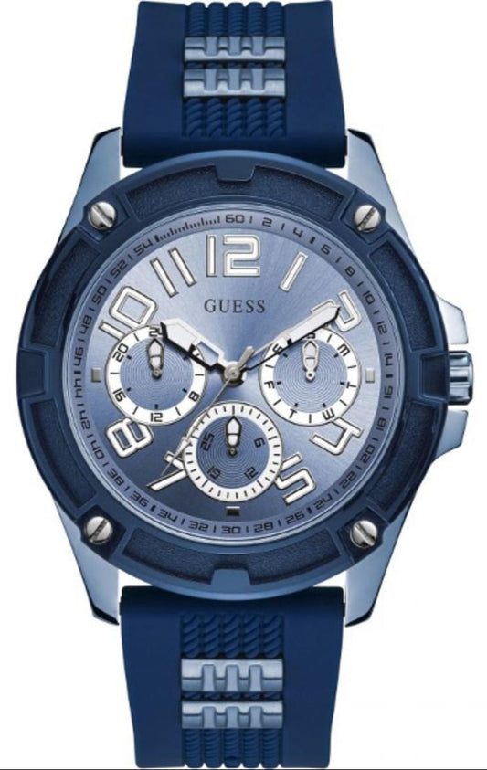 Guess Delta Blue Dial Blue Silicone Strap Watch for Men - GW0051G4