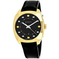 Gucci GG2570 Quartz Black Dial Black Leather Strap Watch For Men - YA142310