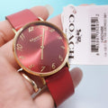 Coach Perry Red Dial Red Leather Strap Watch for Women - 14503486