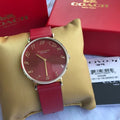 Coach Perry Red Dial Red Leather Strap Watch for Women - 14503486