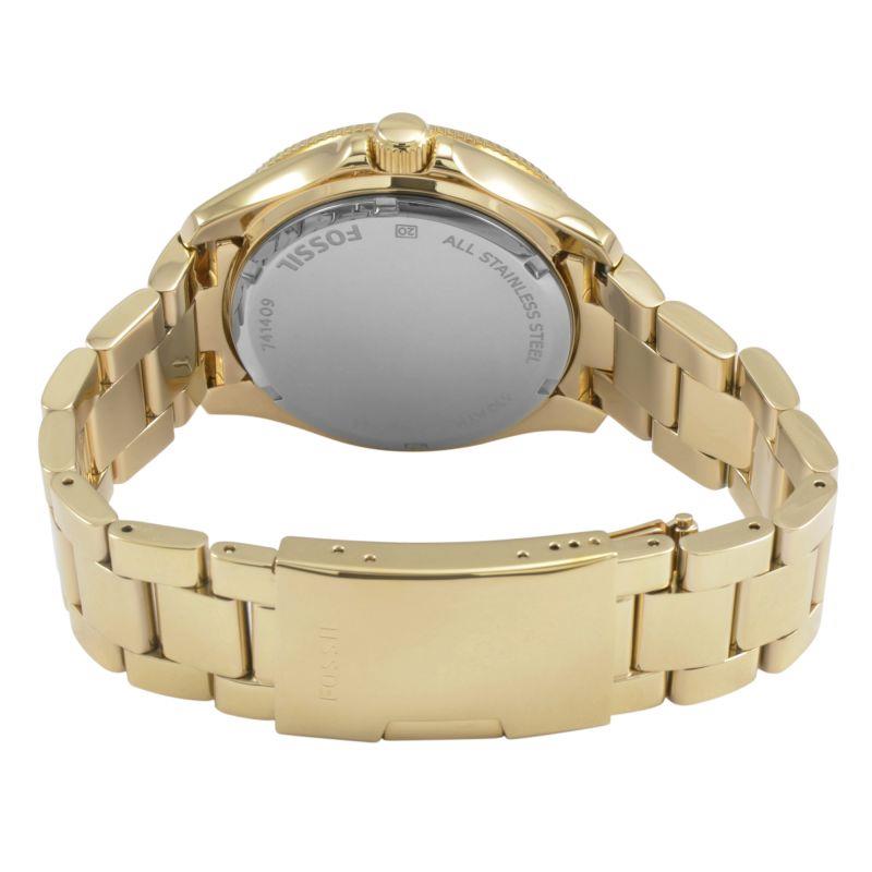 Fossil Cecile Multifunction Champagne Dial Gold Steel Strap Watch for Women - AM4510