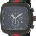 Gucci Coupe Chronograph Quartz Black Dial Two Tone NATO Strap Watch For Men - YA131202