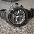 Burberry Endurance Chronograph Black Dial Black Steel Strap Watch For Men - BU9801