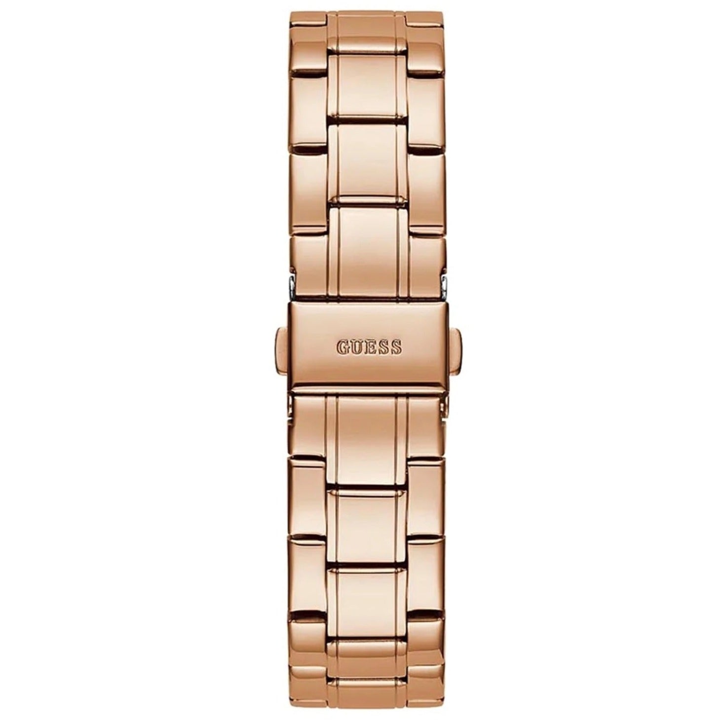 Guess Sparkler Diamonds Black Dial Rose Gold Steel Strap Watch for Women - GW0111L3