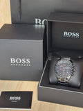 Hugo Boss Trophy Black Dial Black Steel Strap Watch for Men - 1513675