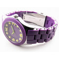 Marc Jacobs Pelly Purple Dial Purple Silicone Strap Watch for Women - MBM2505