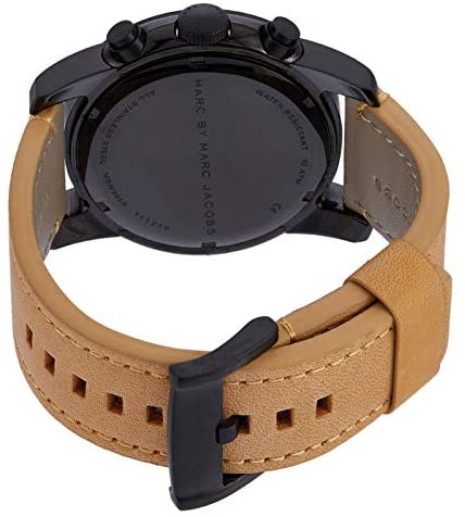 Marc Jacobs Larry Black Dial Tan Leather Strap Watch for Men - MBM5053