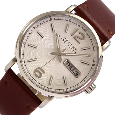 Marc Jacobs Marc Fergus White Dial Brown Leather Strap Watch for Men - MBM5080