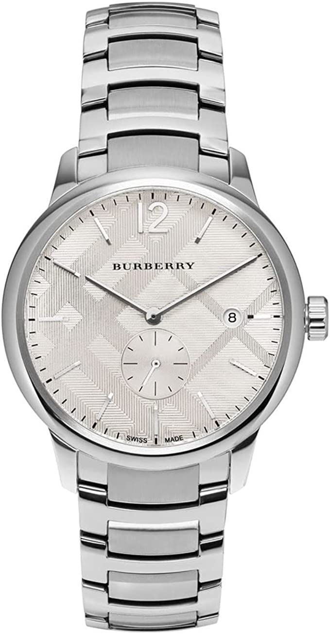 Burberry The Classic White Dial Silver Steel Strap Watch for Men - BU10004