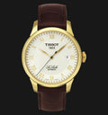 Tissot Le Locle Automatic Ivory Dial Brown Leather Strap Watch For Men - T41.5.413.73