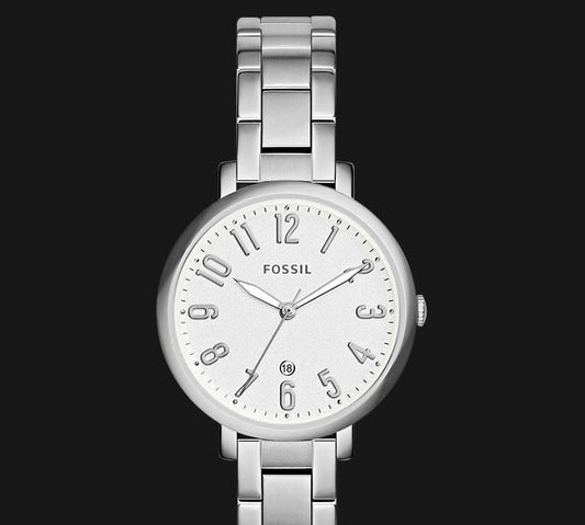 Fossil Jacqueline White Dial Silver Steel Strap Watch for Women - ES3969